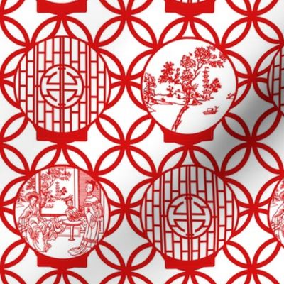 Chinoiserie Scenes through a red-based moon gate by Su_G_©SuSchaefer