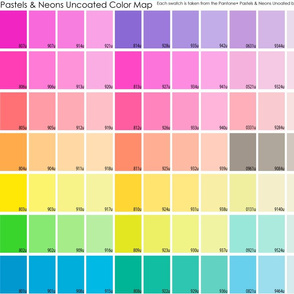 neon & pastel uncoated color map