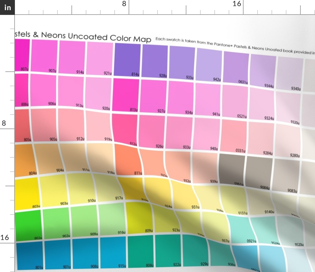 neon & pastel uncoated color map