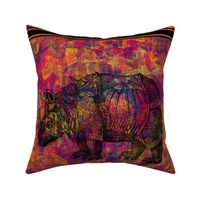 RHINO Fat Quarter PANEL PILLOW Design