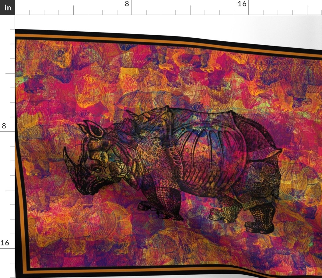 RHINO Fat Quarter PANEL PILLOW Design