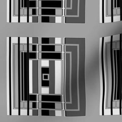 Black and White Art Deco Squares © Gingezel™