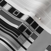 Black and White Art Deco Squares © Gingezel™