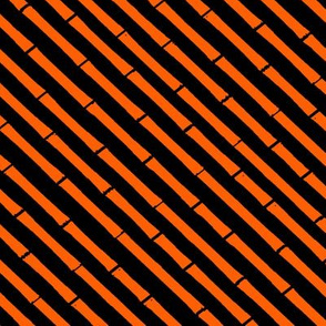 Orange and Black Bamboo Diagonal