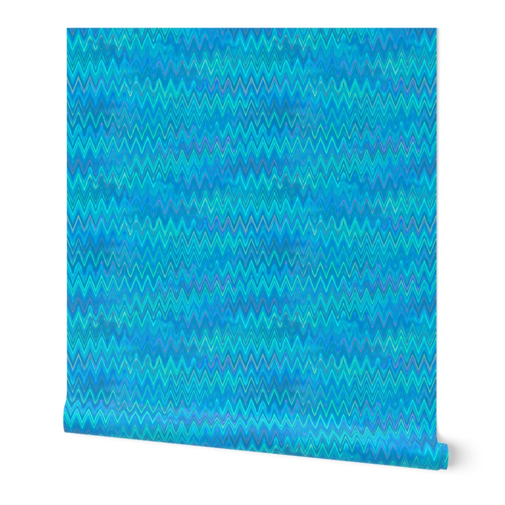 zigzag in ocean blue