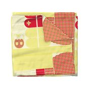Old Reversible Half-Apron-red-yellow