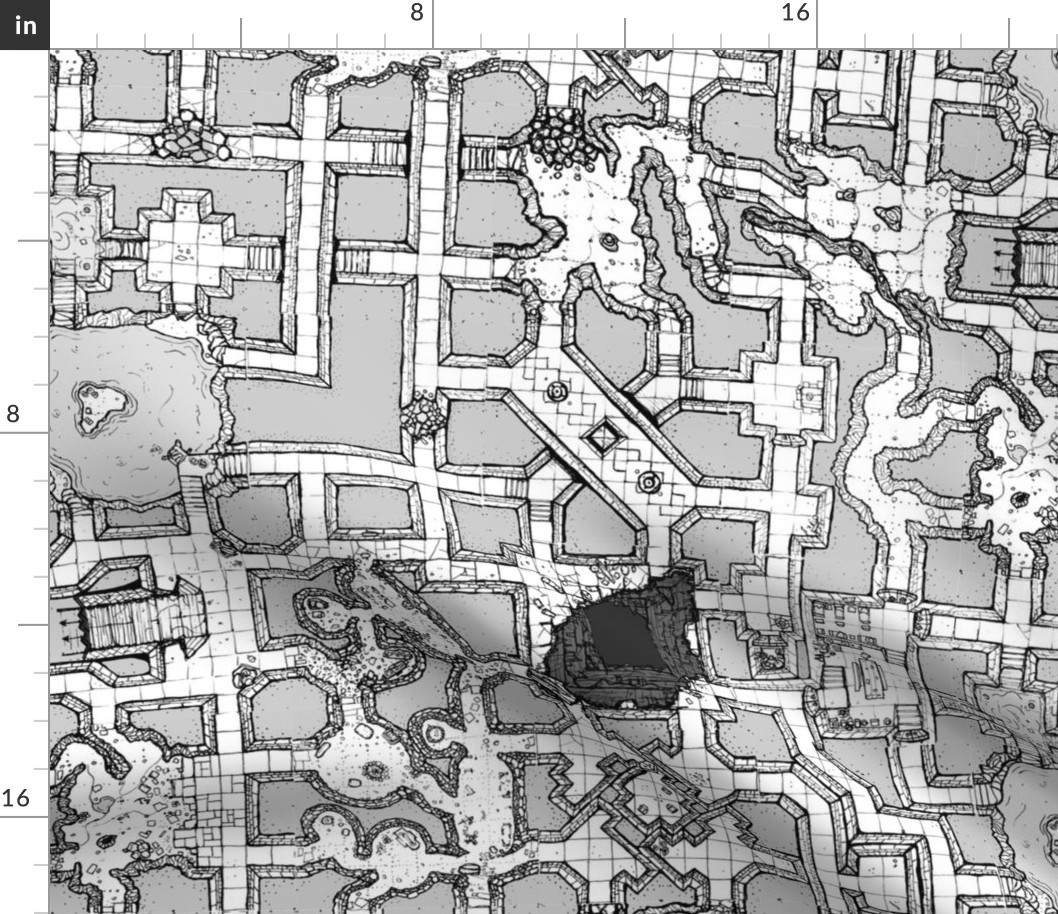 Geomorphic Dungeon Map Grey