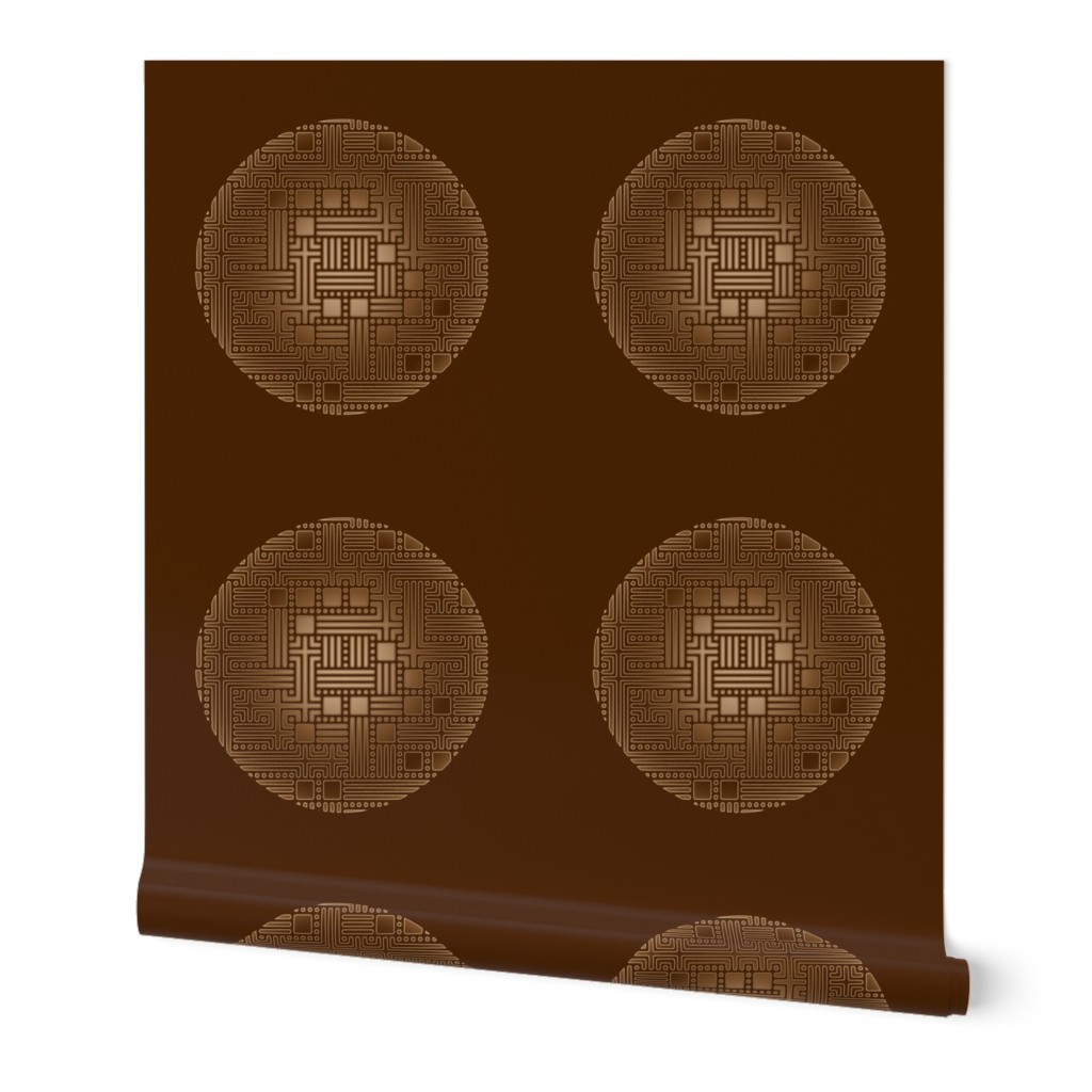 Bronze Maze Circles on Brown © Gingezel™