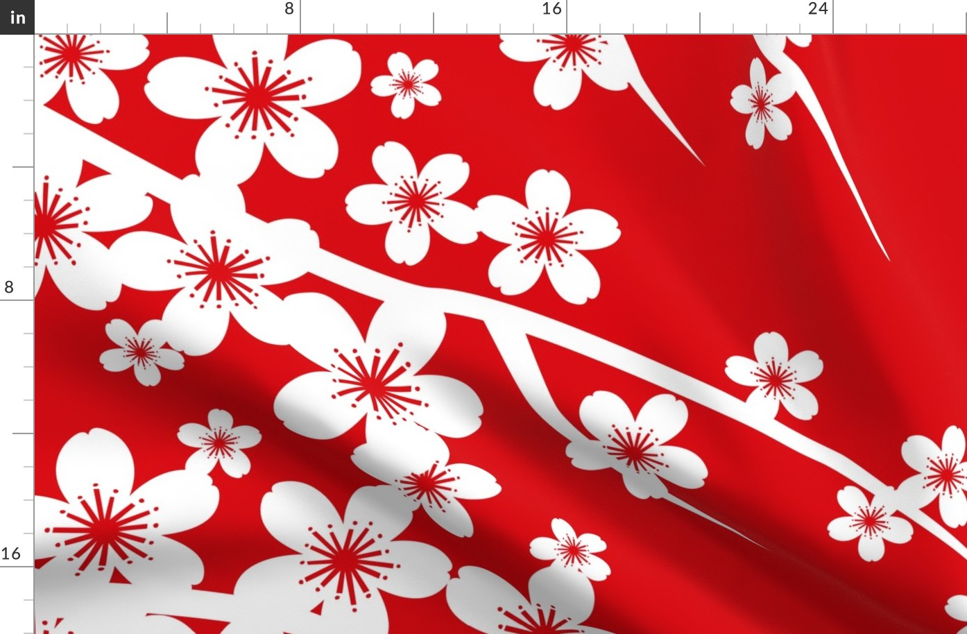 Cherry Blossom Border - Red