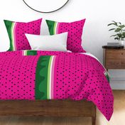 Bright Watermelon border print fabric - seedy edition