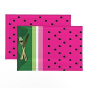 Bright Watermelon border print fabric - seedy edition