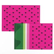 Bright Watermelon border print fabric - seedy edition