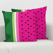 Bright Watermelon border print fabric - seedy edition