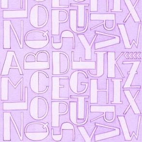  Alphabet in violet.