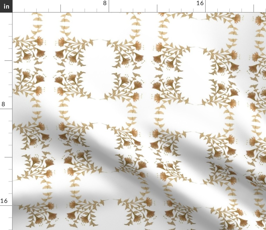 Golden Luv Dust Small Print Fabric