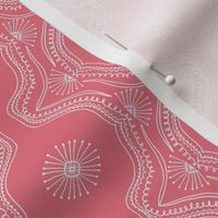 Lace Starburst Hand Drawn on Camelia Pink