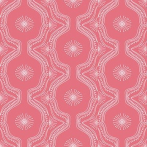 Lace Starburst Hand Drawn on Camelia Pink