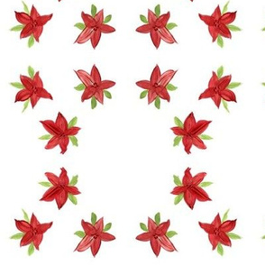 Red Floral Fabric - Small Design