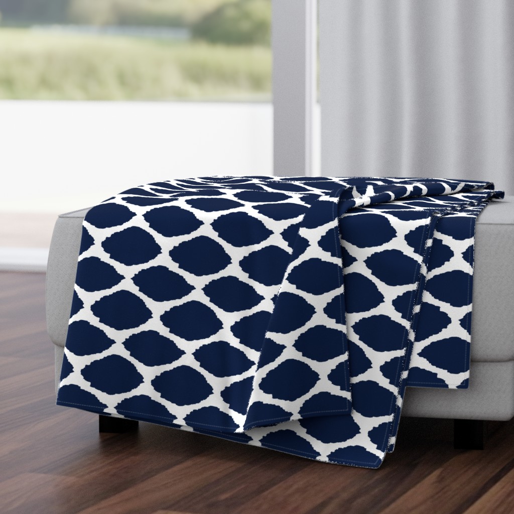 Navy Oval Ikat