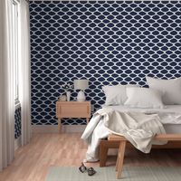 Navy Oval Ikat