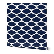 Navy Oval Ikat