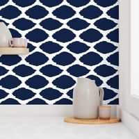 Navy Oval Ikat