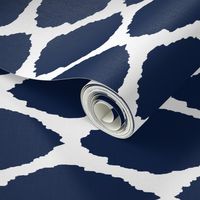 Navy Oval Ikat