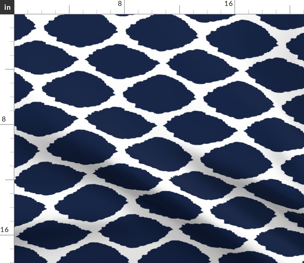 Navy Oval Ikat