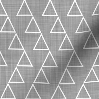 Dancing Triangles - white on grey-EK