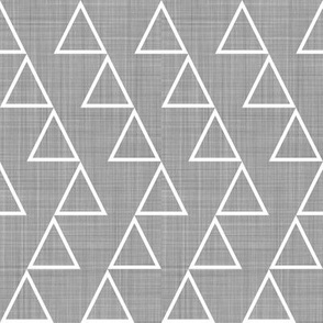 Dancing Triangles - white on grey-EK