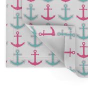 Anchor's Away! Pink and Aqua