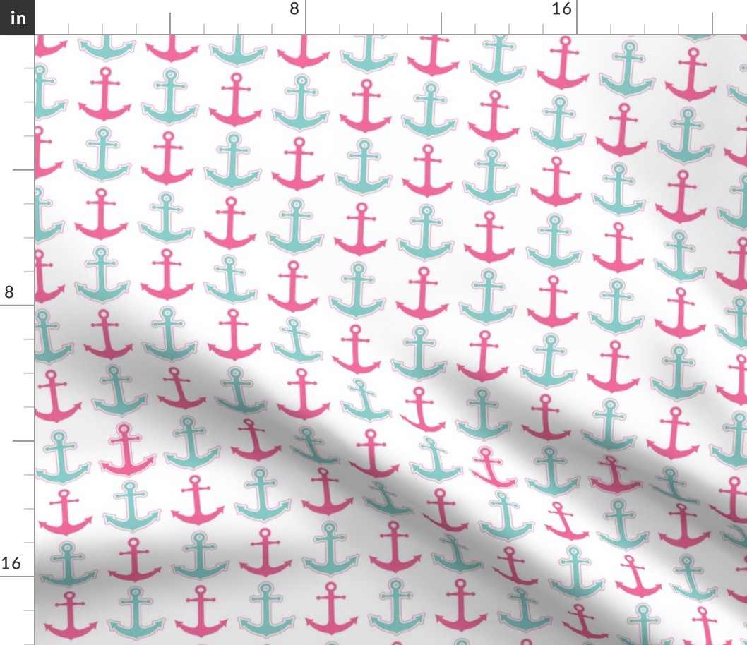 Anchor's Away! Pink and Aqua