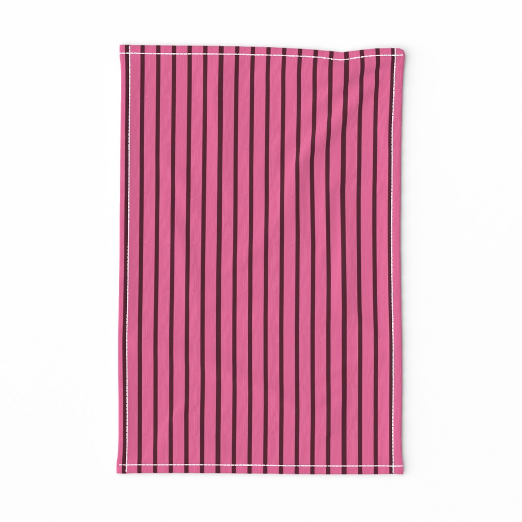 Wide pink stripes on narrow dark brown stripes.