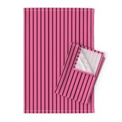 Wide pink stripes on narrow dark brown stripes.