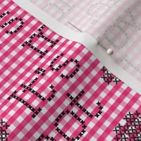 It's not me.  It's you.  On pink gingham base