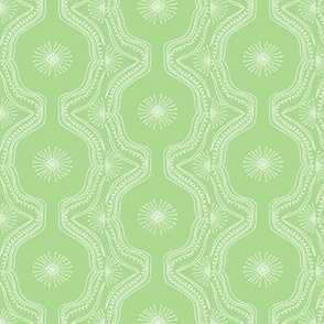 Lace Starburst Hand Drawn on Cactus Green