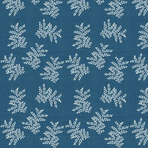 Delicate Fern, Enamel Blue Linen 