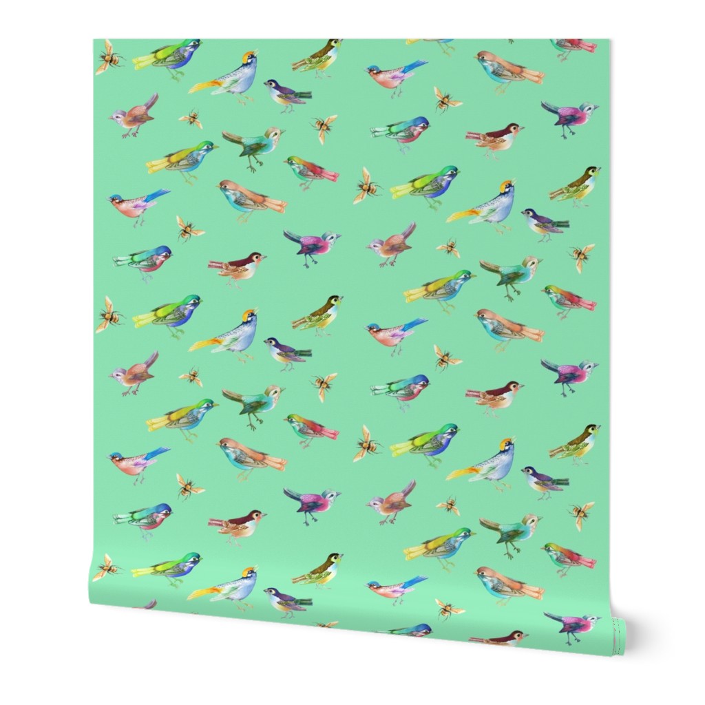 Songbirds in Mixed Colors on Mint