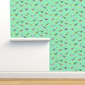 Songbirds in Mixed Colors on Mint