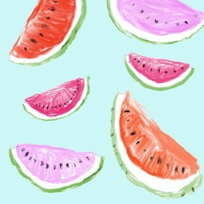 Watercolor Watermelons // Mint 