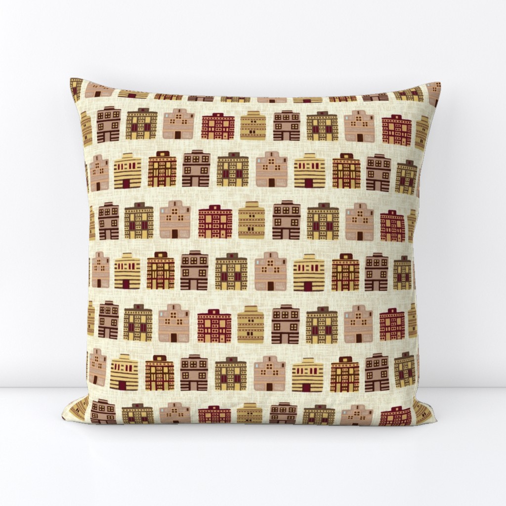 Minoan houses on milk cream weave by Su_G_©SuSchaefer