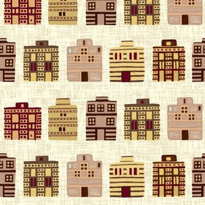 Minoan houses on milk cream weave by Su_G_©SuSchaefer