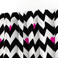 Heart & Chevron - Black/Pink