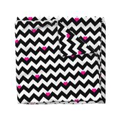 Heart & Chevron - Black/Pink