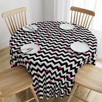 Heart & Chevron - Black/Pink