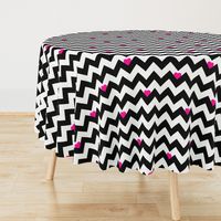 Heart & Chevron - Black/Pink