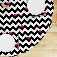 Heart & Chevron - Black/Pink