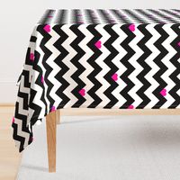 Heart & Chevron - Black/Pink