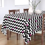 Heart & Chevron - Black/Pink