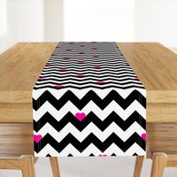 Heart & Chevron - Black/Pink